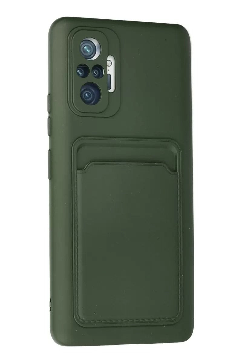 Mey İthalat® Redmi Note 10 Pro Kılıf Kelvin Kartvizitli Silikon - Koyu Yeşil