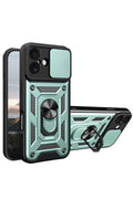 Mey İthalat® iPhone 17 Pars Lens Yüzüklü Silikon - Yeşil
