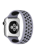 Mey İthalat® Watch 42mm Ayarlı Delikli Silikon Kordon - Gri-Siyah
