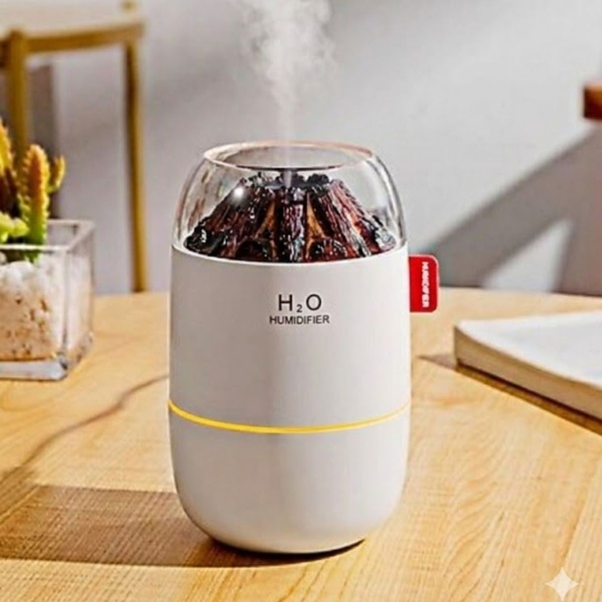 Ahşap Odun Ateşi Tasarımlı 280 Ml Ultrasonik Hava Nemlendirici & Aroma Difüzör – Soğuk Buhar Makinesi, Led Işıklı, Ortam Nemlendirici