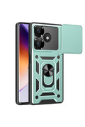 Mey İthalat® Redmi 13 4G Kılıf Pars Lens Yüzüklü Silikon - Yeşil