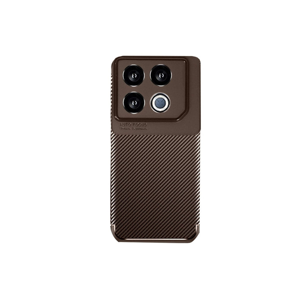 Mey İthalat® İnfinix GT 20 Pro Kılıf Auto Focus Karbon Kapak - Kahverengi