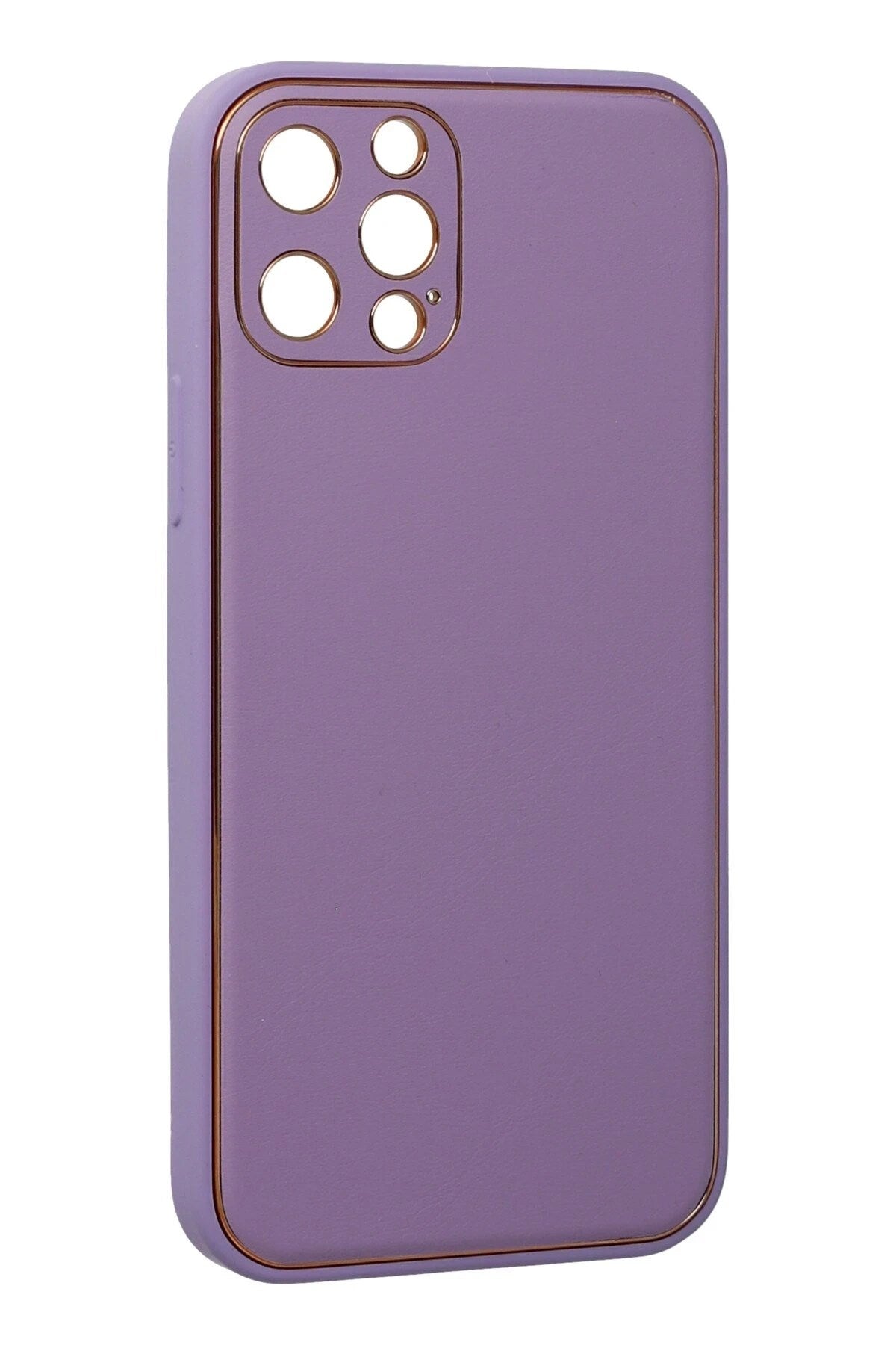 Mey İthalat® iPhone 12 Pro Kılıf Coco Deri Silikon Kapak - Lila