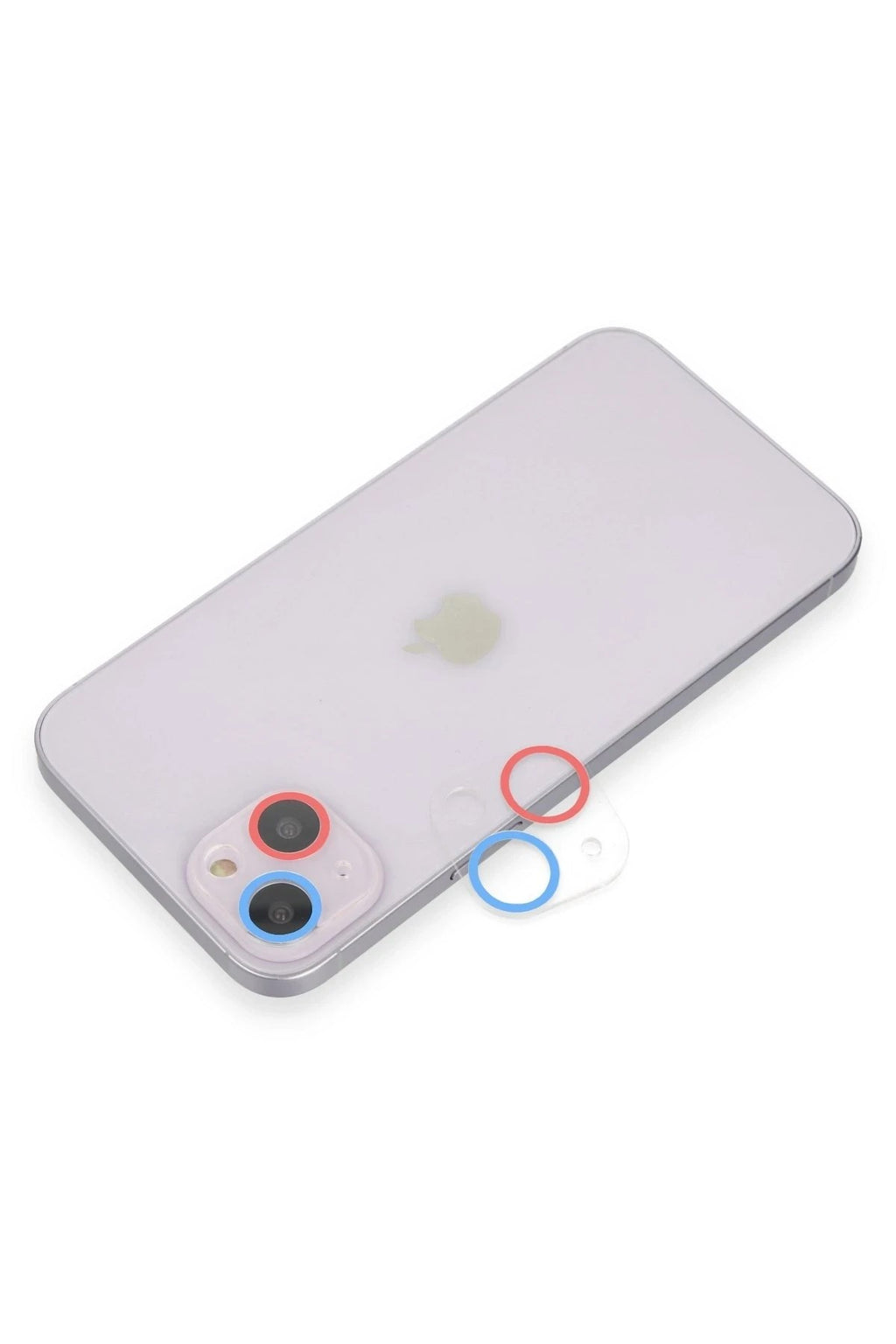 Mey İthalat® iPhone 13 Mini Renkli Kamera Lens Koruma Cam - Pembe-Mavi
