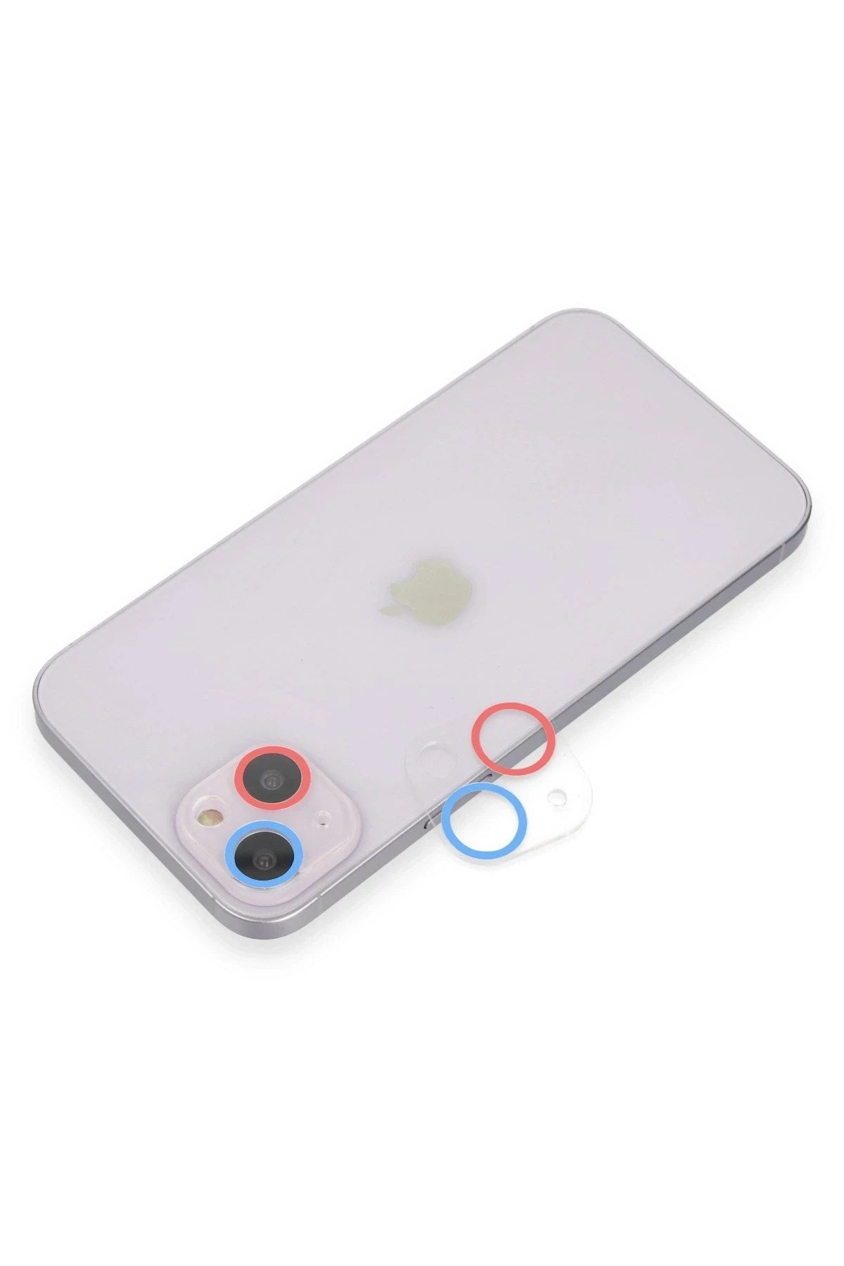 Mey İthalat® iPhone 13 Mini Renkli Kamera Lens Koruma Cam - Pembe-Mavi