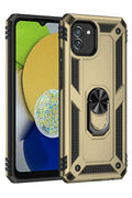 Mey İthalat® Samsung Galaxy A03 Kılıf Sofya Yüzüklü Silikon Kapak - Gold