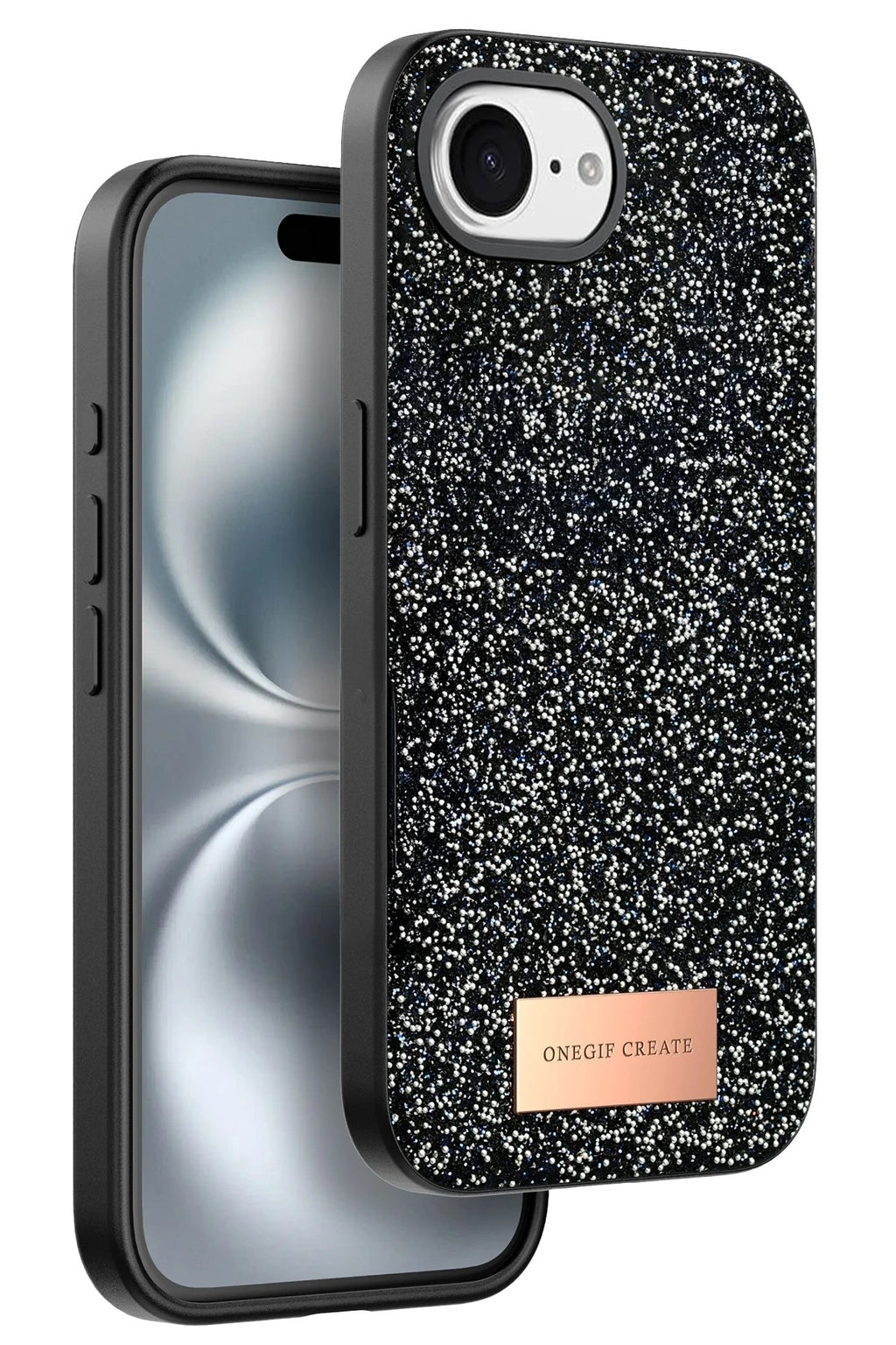 Mey İthalat® iPhone 16E Bright Simli Kapak - Siyah
