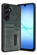 Mey İthalat® Samsung Galaxy A57 5G Sara Kartvizitli Deri Kılıf - Yeşil
