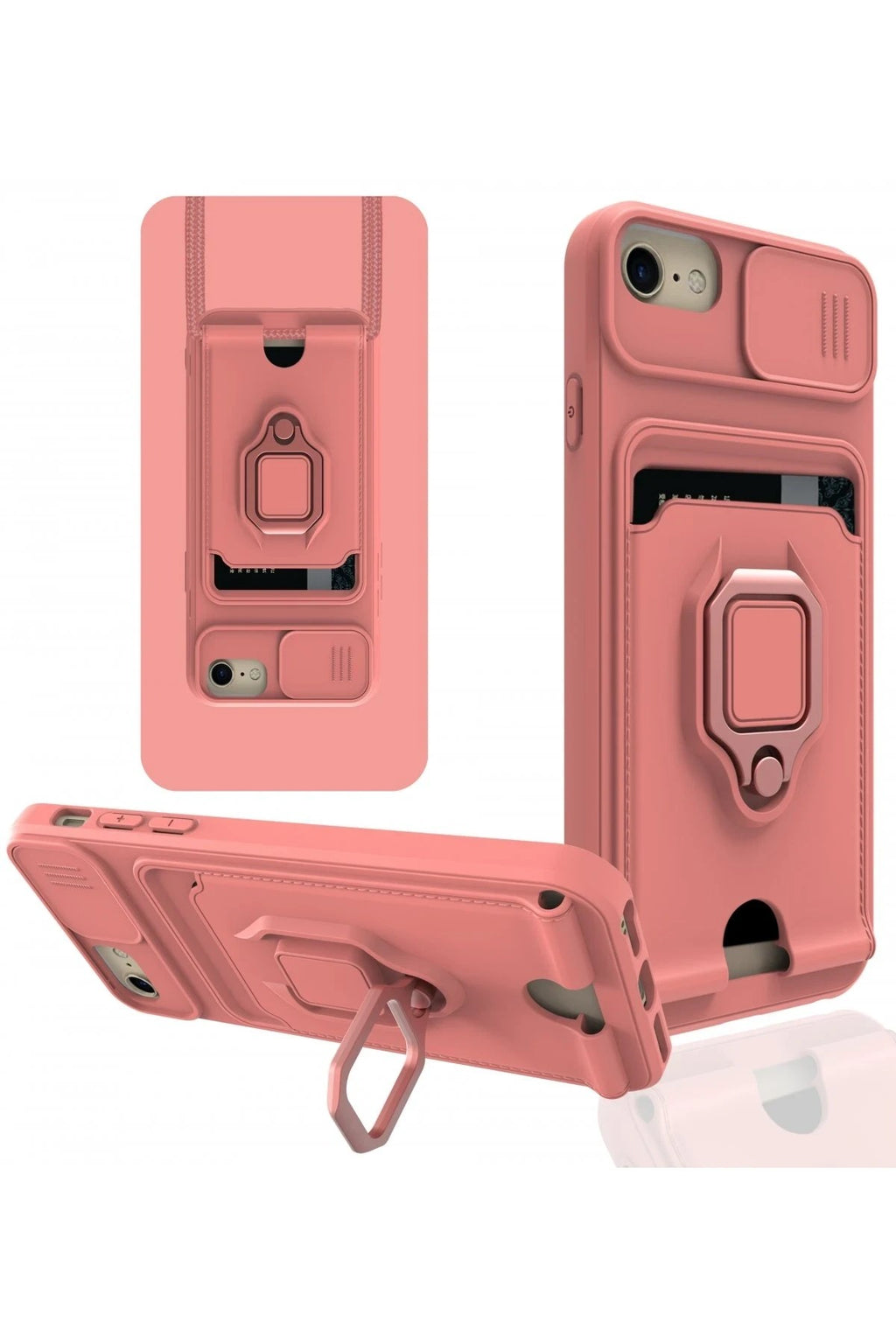 Mey İthalat® iPhone 6 Kılıf Zuma Kartvizitli Yüzüklü Silikon - Pembe