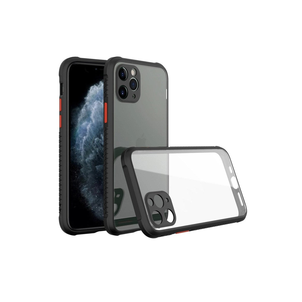 Mey İthalat® iPhone 11 Pro Max Kılıf Miami Şeffaf Silikon - Siyah