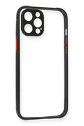 Mey İthalat® iPhone 12 Pro Kılıf Miami Şeffaf Silikon - Siyah