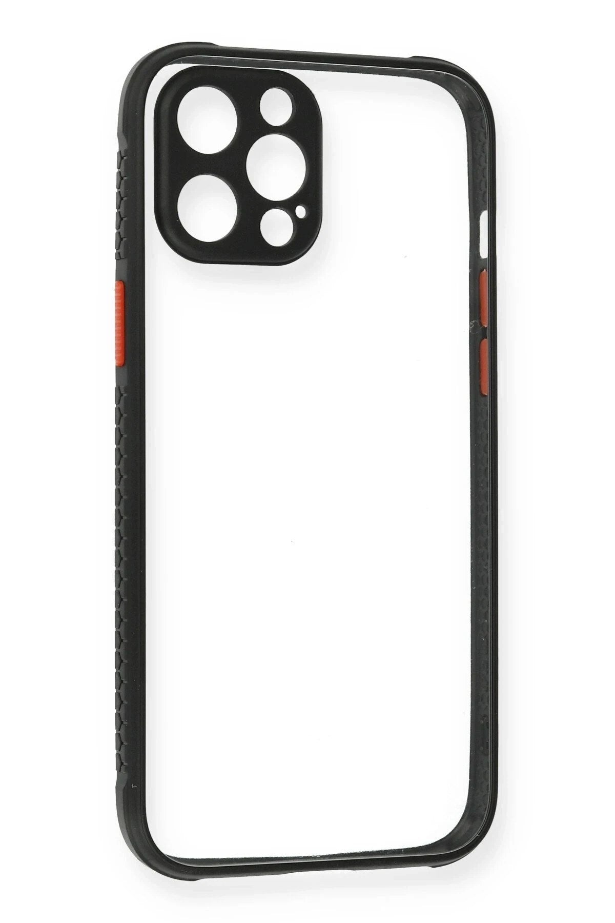 Mey İthalat® iPhone 12 Pro Kılıf Miami Şeffaf Silikon - Siyah