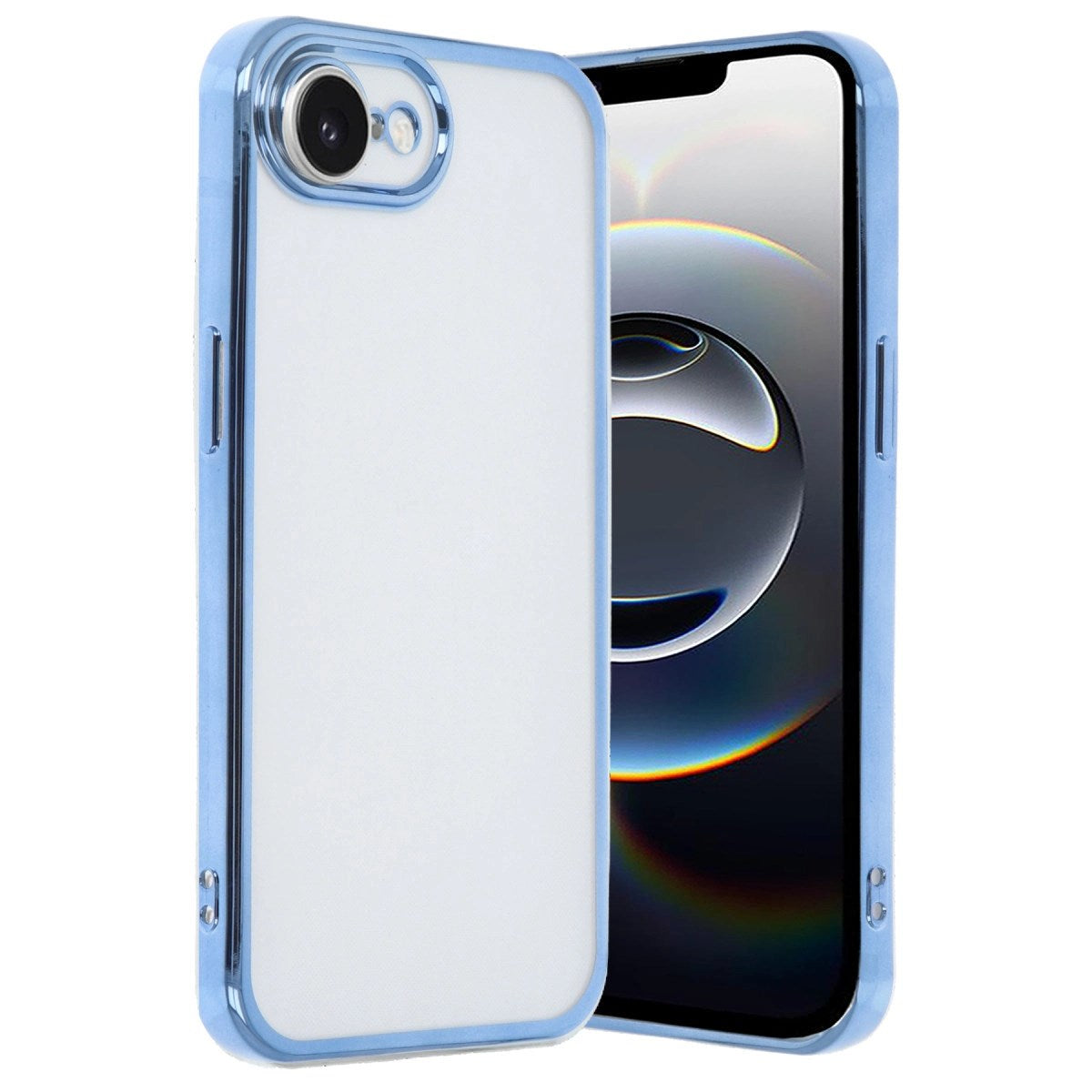 Mey İthalat® iPhone 16E Kılıf Lensli Silikon - Açık Mavi