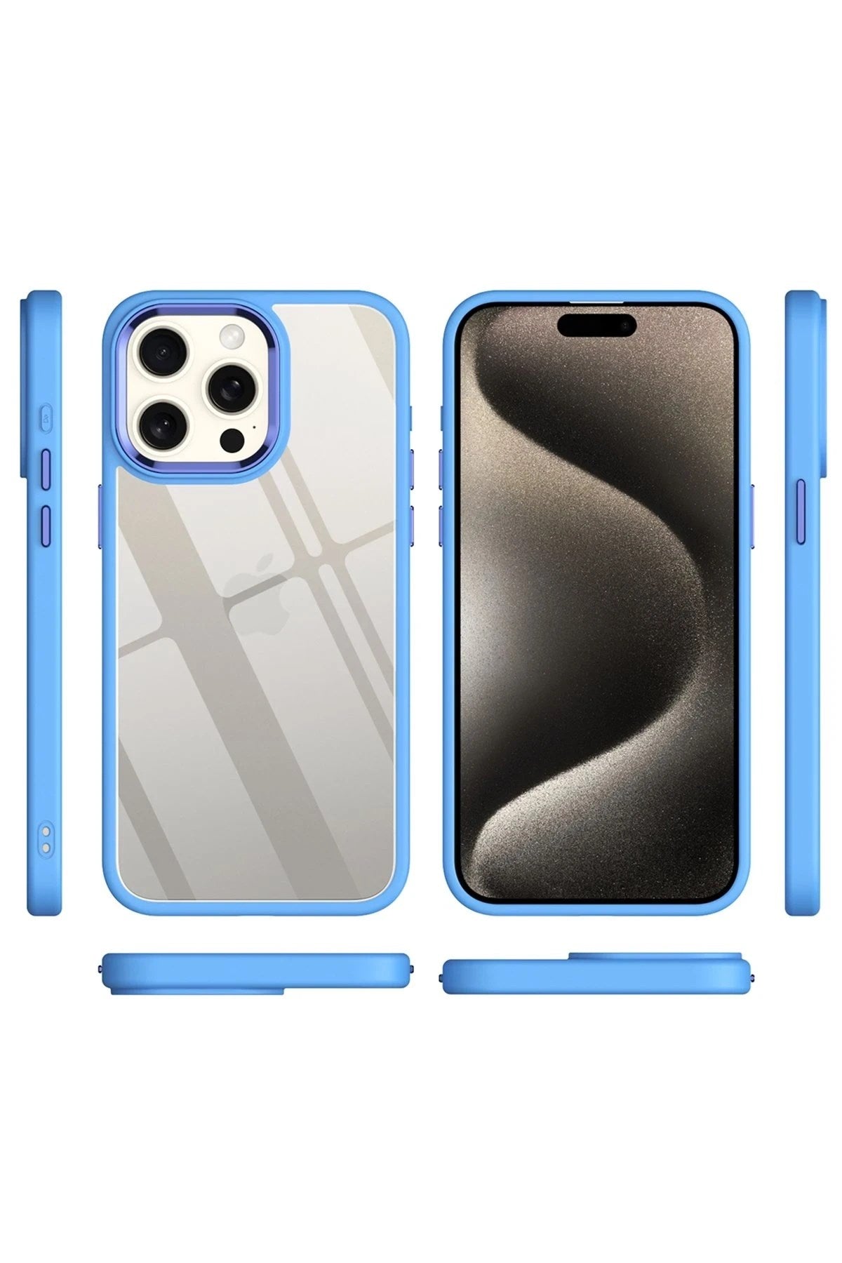 Mey İthalat® iPhone 15 Pro Kılıf Power Silikon - Mavi