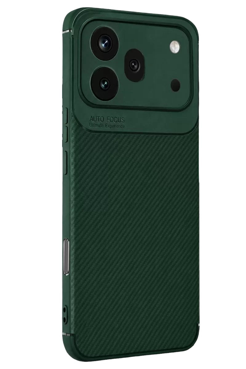 Mey İthalat® Huawei Honor 600 Pro Auto Focus Karbon Kapak - Koyu Yeşil