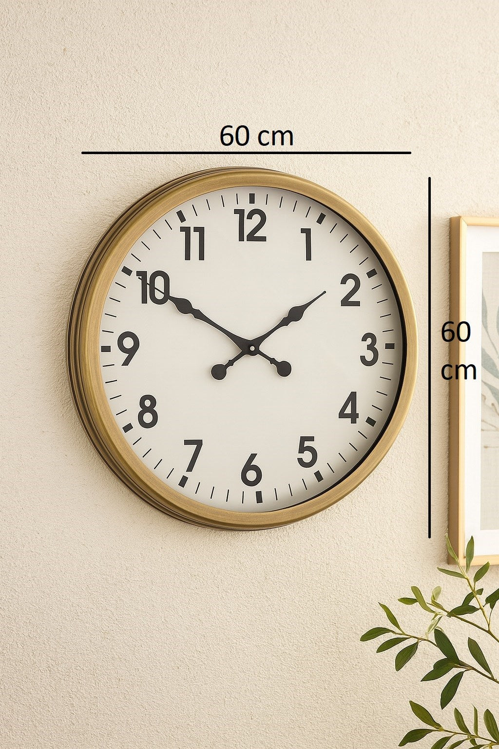 60 cm Eskitme Metal Standart Duvar Saati