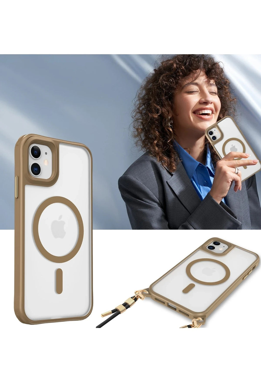 Mey İthalat® iPhone 12 Kılıf Enka Magsafe Silikon Kılıf - Desert