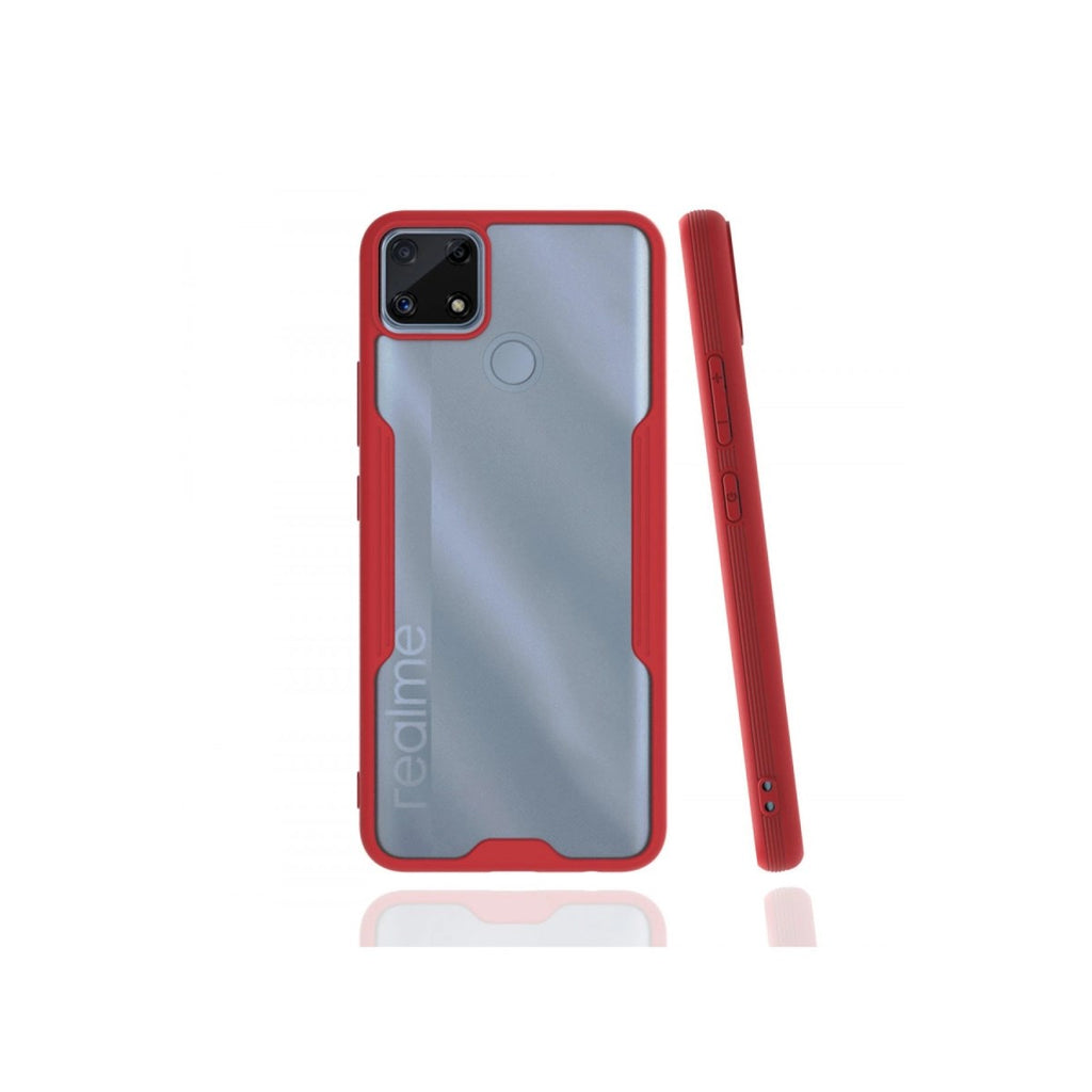 Mey İthalat® Realme C25 Kılıf Platin Silikon - Kırmızı