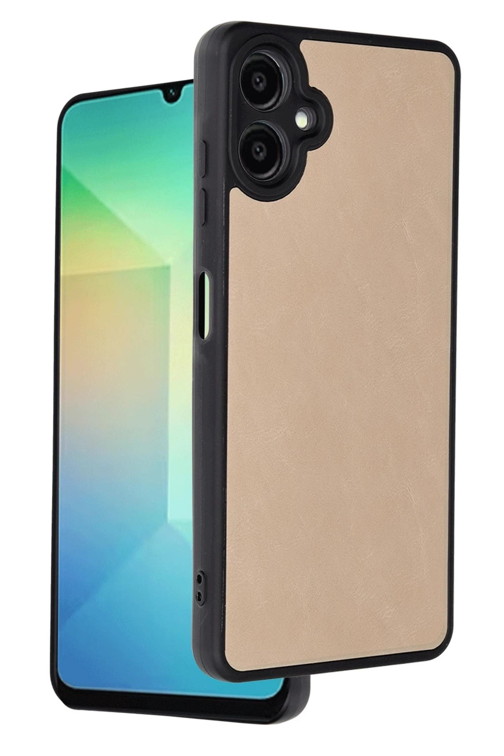Mey İthalat® Samsung Galaxy A06 Kılıf Aras Deri Kapak - Pudra