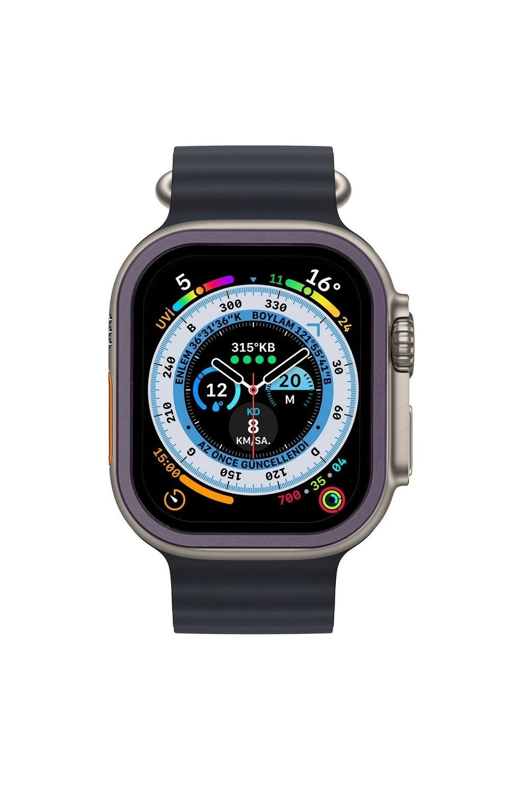 Mey İthalat® Watch Ultra 49mm Alüminyum Kasa Cam Ekran Koruyucu - Mor