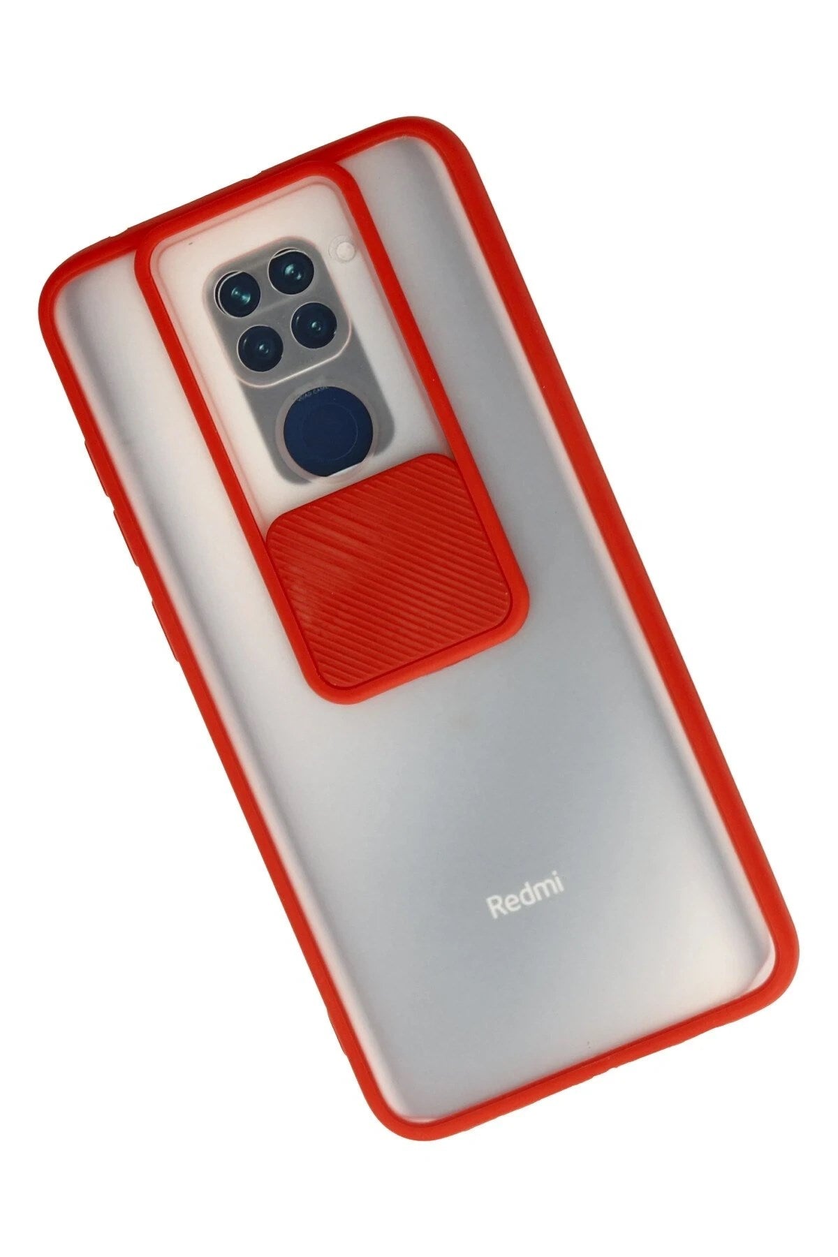 Mey İthalat® Redmi Note 9 Kılıf Palm Buzlu Kamera Sürgülü Silikon - Kırmızı