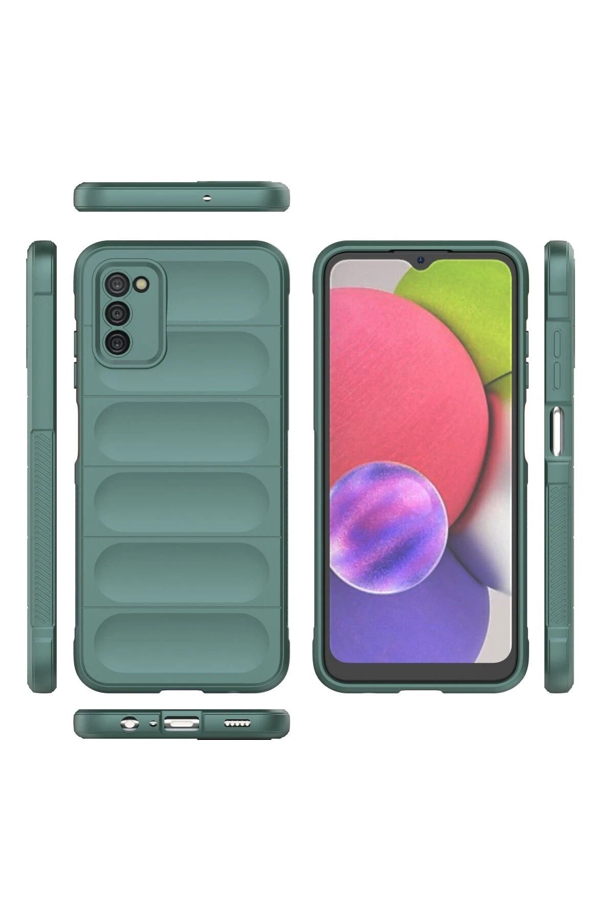 Mey İthalat® Samsung Galaxy A03S Kılıf Optimum Silikon - Koyu Yeşil