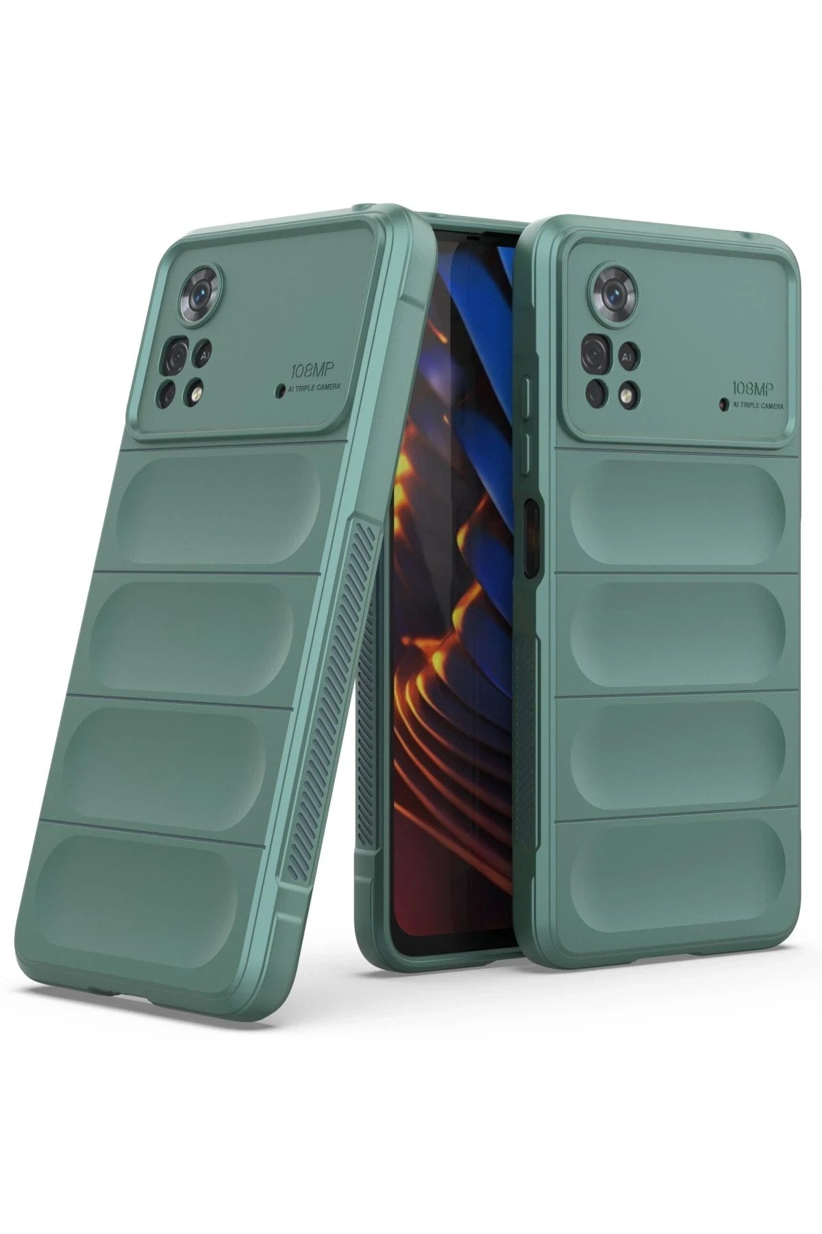 Mey İthalat® Poco X4 Pro 5G Kılıf Optimum Silikon - Koyu Yeşil