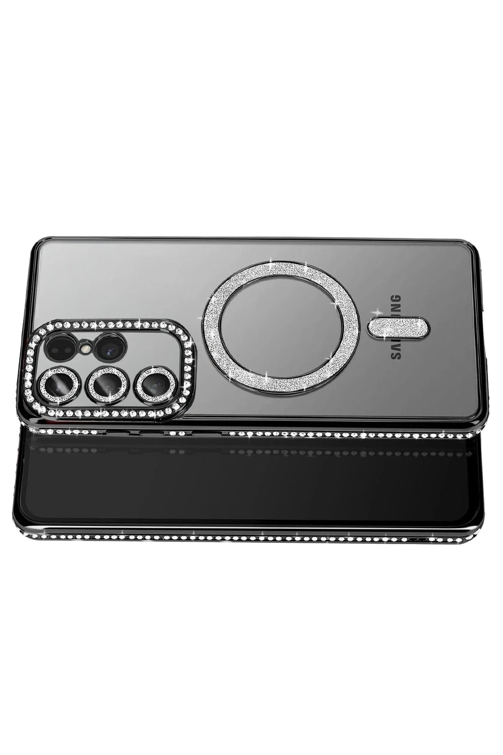Mey İthalat® Samsung Galaxy S26 Ultra Joke Simli Magneticsafe Kılıf - Siyah