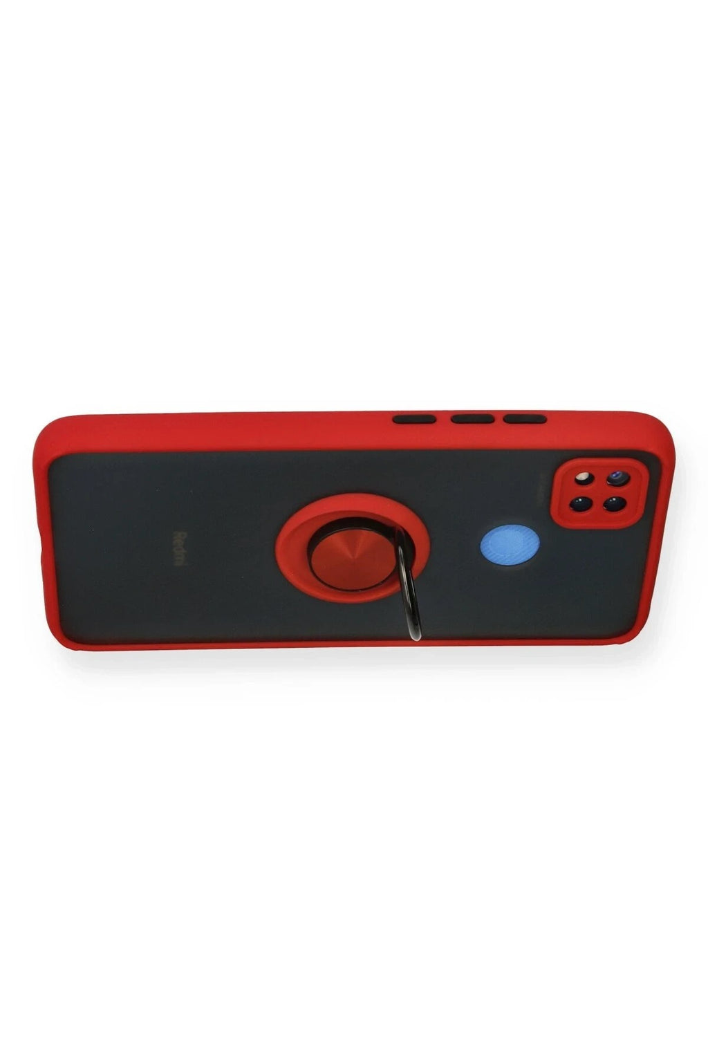 Mey İthalat® Redmi 9C Kılıf Montreal Yüzüklü Silikon Kapak - Kırmızı