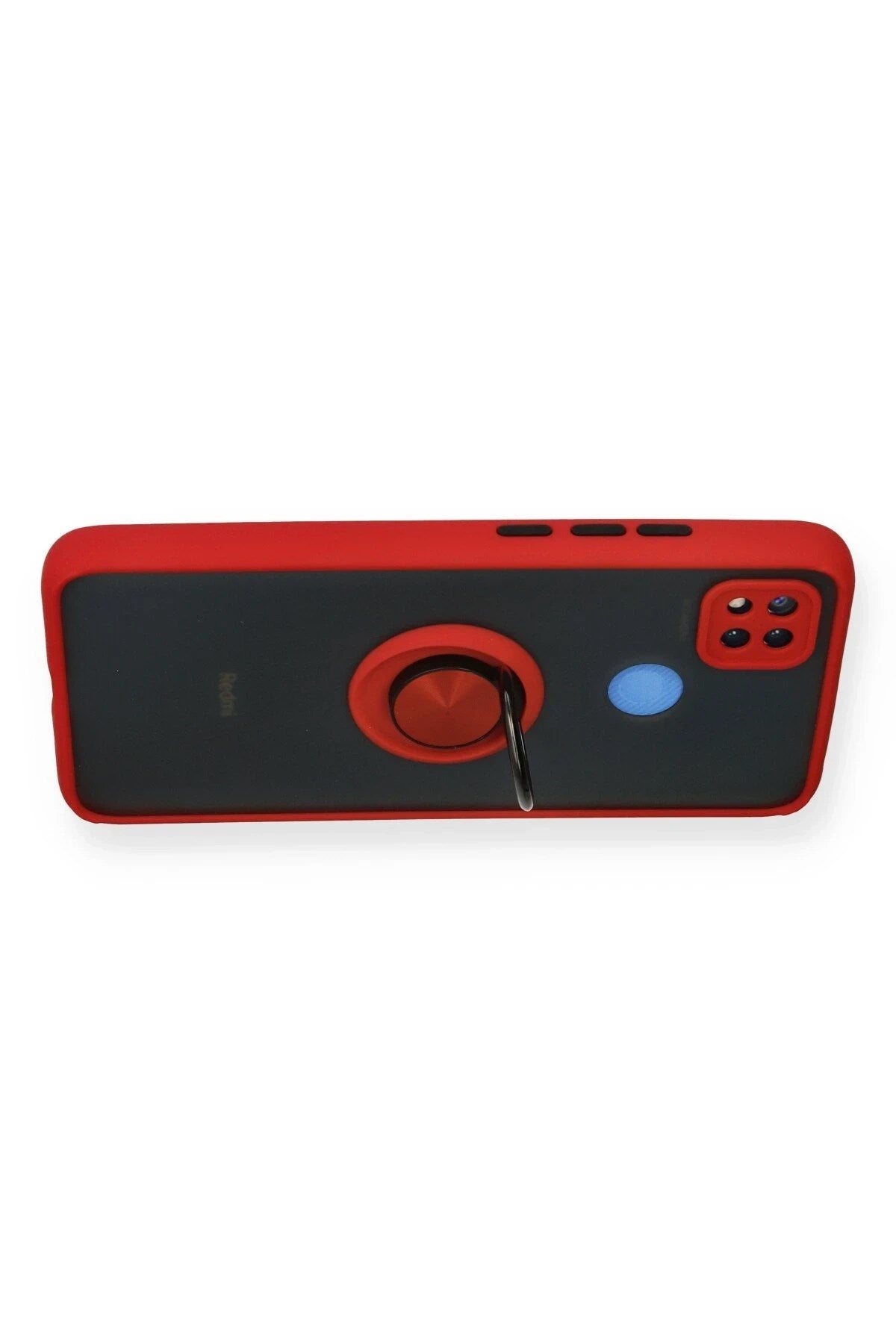 Mey İthalat® Redmi 9C Kılıf Montreal Yüzüklü Silikon Kapak - Kırmızı
