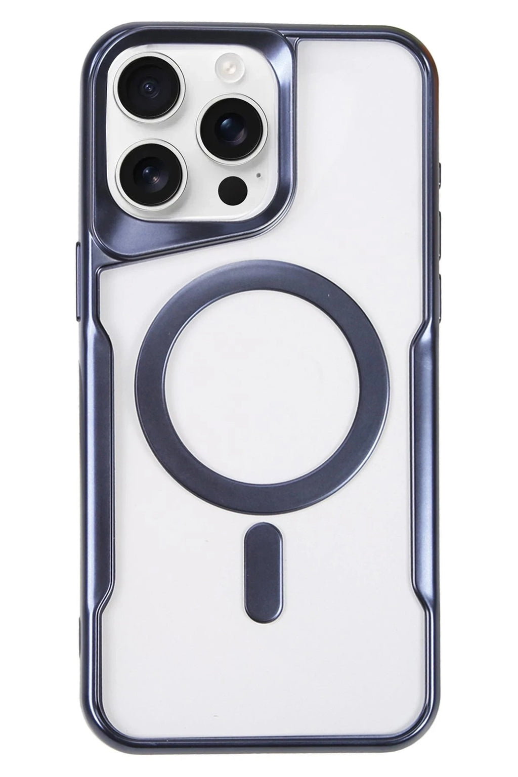 Mey İthalat® iPhone 16 Pro Kılıf Boyi Magsafe Silikon Kapak - Lacivert