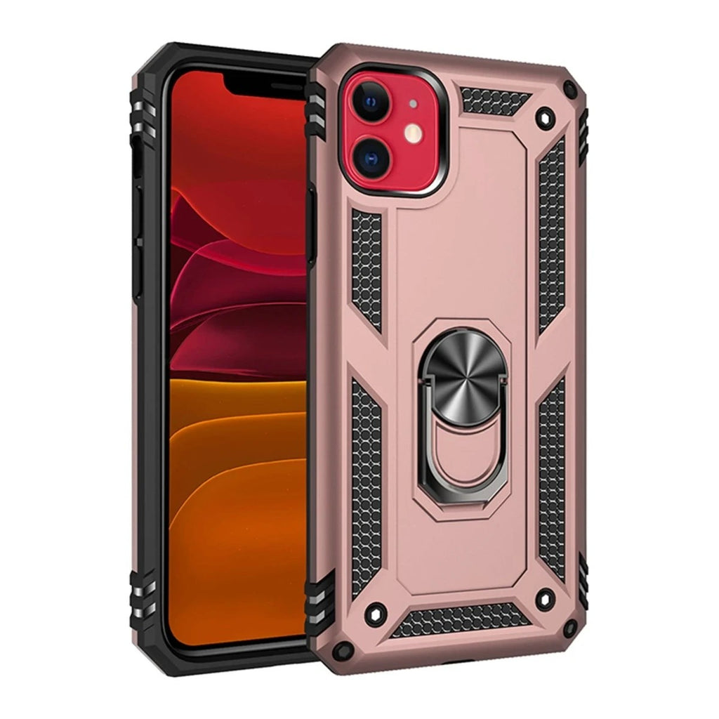 Mey İthalat® iPhone 11 Kılıf Sofya Yüzüklü Silikon Kapak - Rose