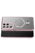 Mey İthalat® Samsung Galaxy S26 Ultra Joke Simli Magneticsafe Kılıf - Pembe