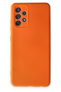 Mey İthalat® Samsung Galaxy A72 Kılıf Nano içi Kadife Silikon - Turuncu