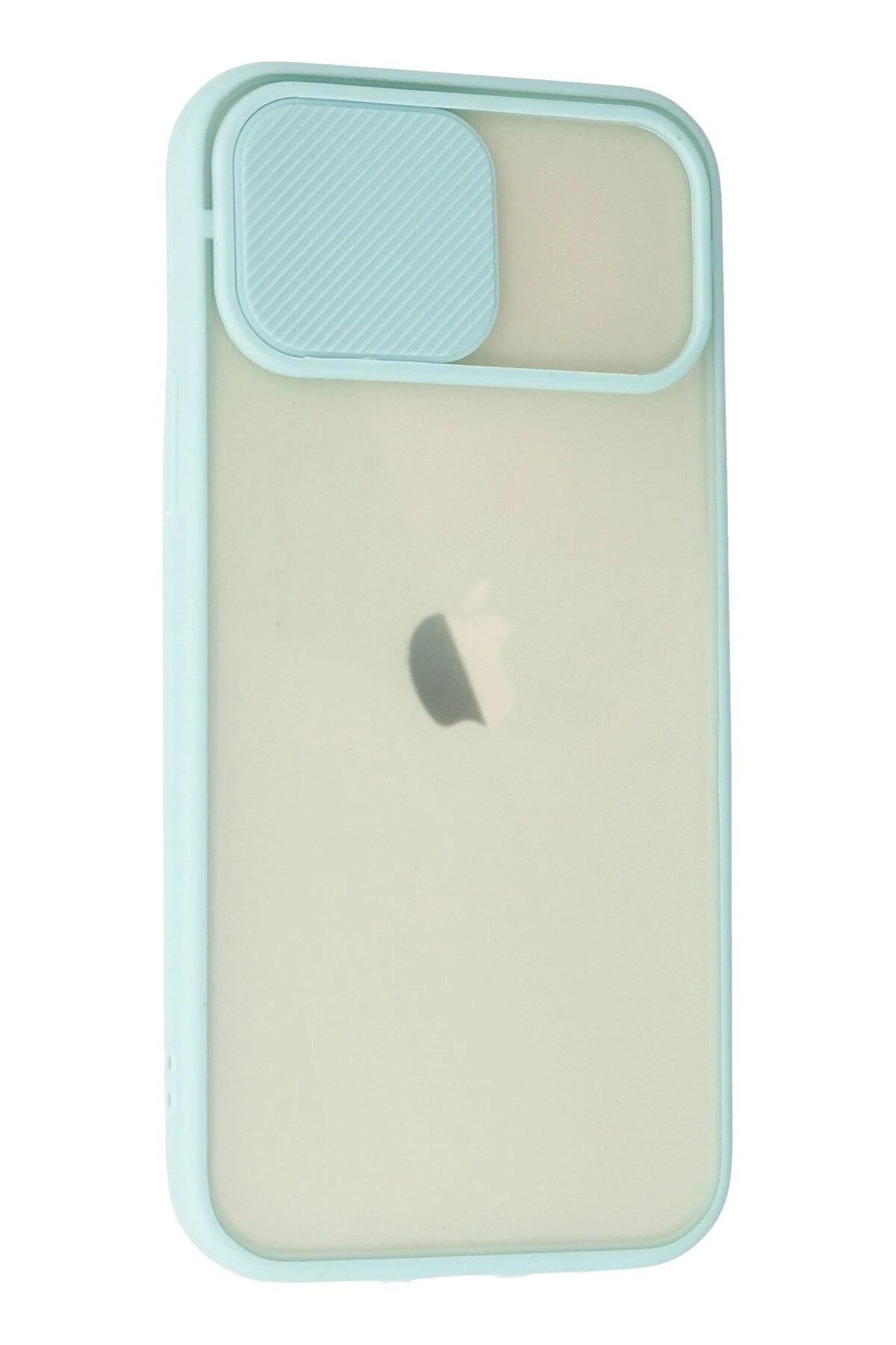 Mey İthalat® iPhone 12 Kılıf Palm Buzlu Kamera Sürgülü Silikon - Turkuaz