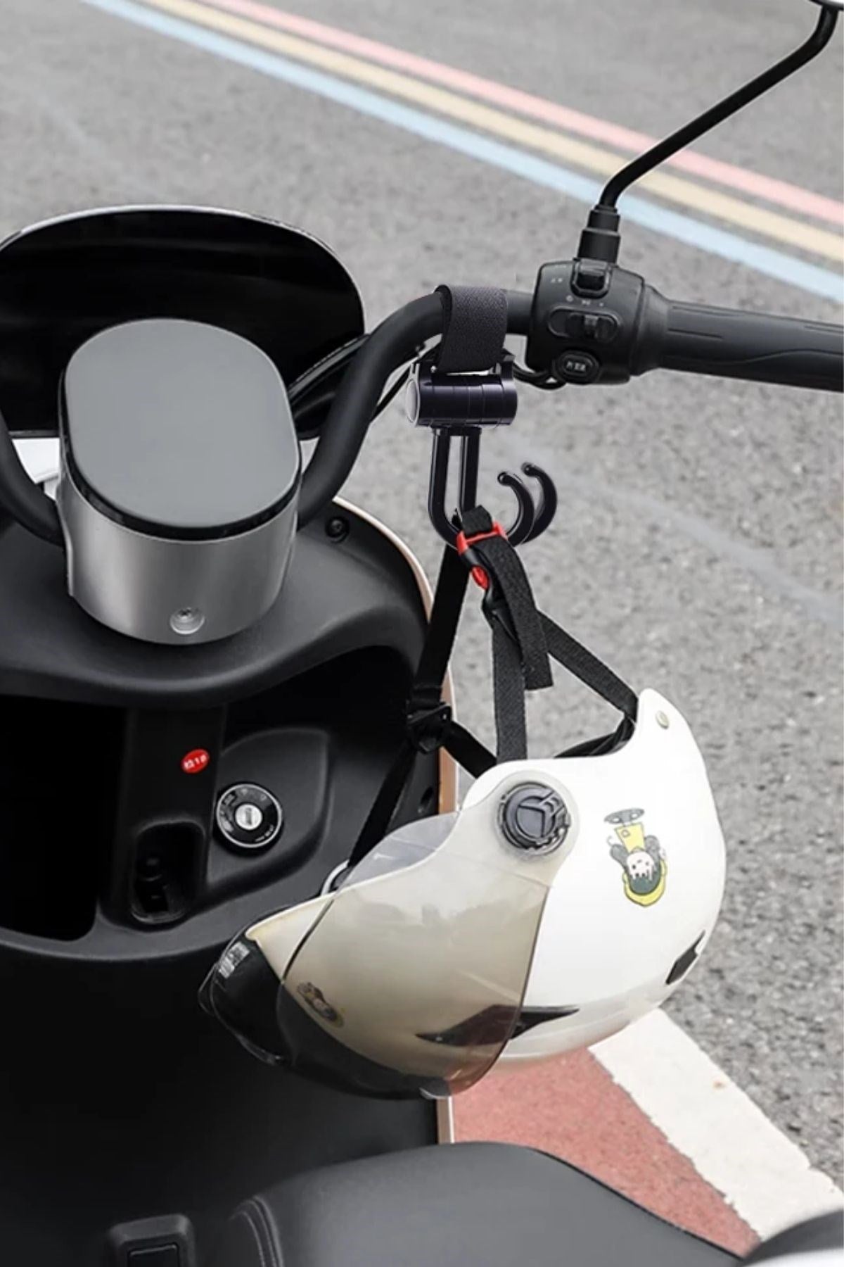 2li Bebek Arabasına Uyumlu Cırtlı Eşya Taşıma Aparatı 360 Derece Dönebilen Plastik Kanca