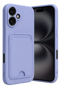 Mey İthalat® iPhone 16 Kılıf Kelvin Kartvizitli Silikon - Lila