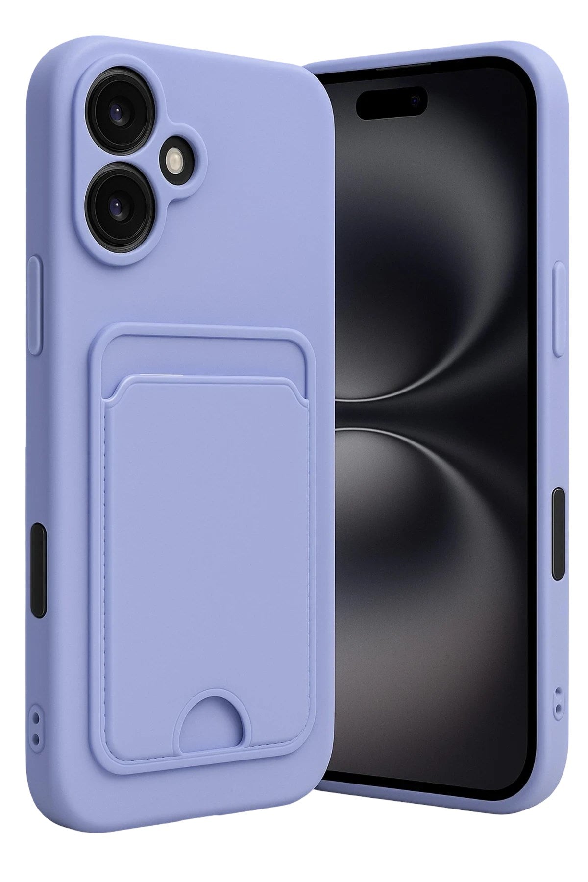 Mey İthalat® iPhone 16 Kılıf Kelvin Kartvizitli Silikon - Lila