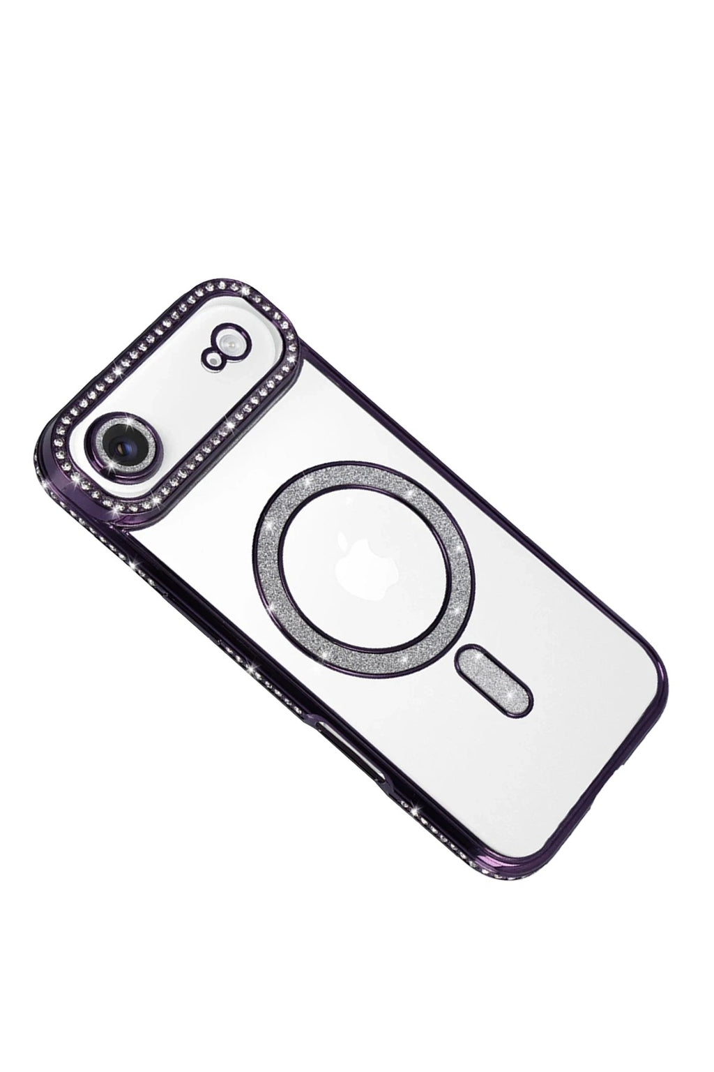 Mey İthalat® iPhone 17 Air Joke Simli Magneticsafe Kılıf - Derin Mor