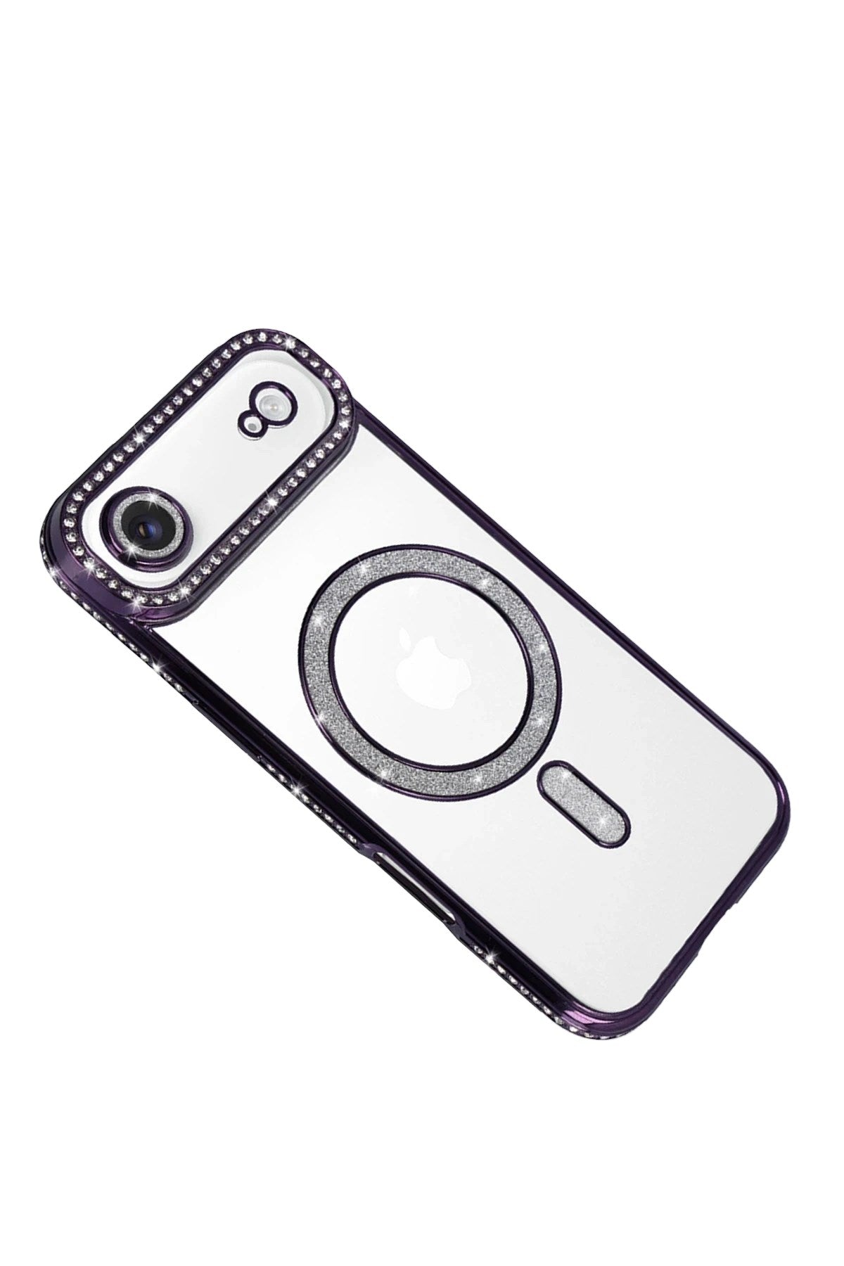 Mey İthalat® iPhone 17 Air Joke Simli Magneticsafe Kılıf - Derin Mor