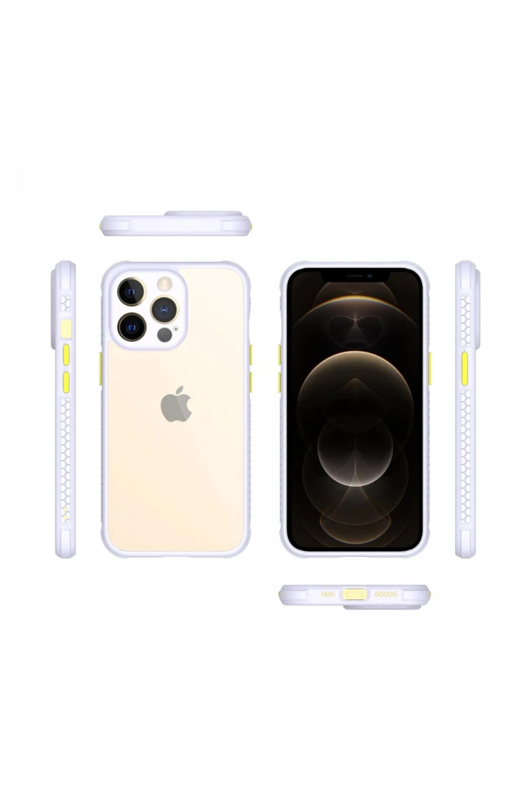 Mey İthalat® iPhone 13 Pro Kılıf Miami Şeffaf Silikon - Lila