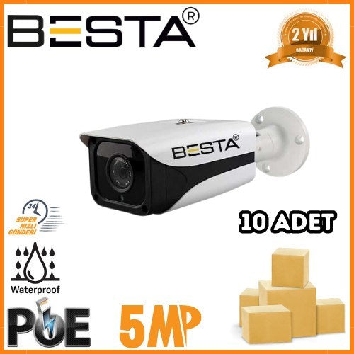 5 MP 4 BIG LED IP POE Bullet Güvenlik Kamerası 10 Adet Koli
