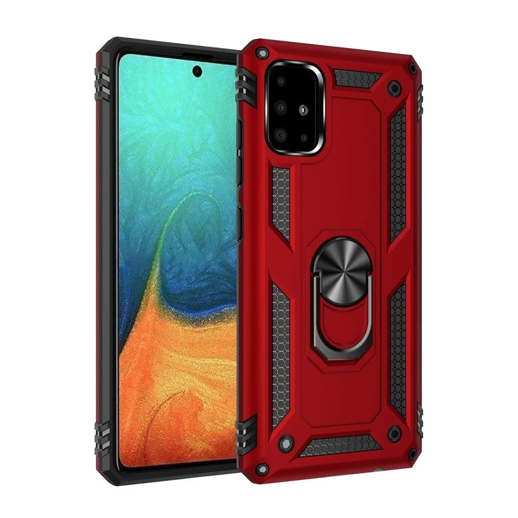 Mey İthalat® Samsung Galaxy A71 Kılıf Sofya Yüzüklü Silikon Kapak - Kırmızı
