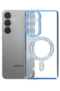 Mey İthalat® Samsung Galaxy S26 Joke Simli Magneticsafe Kılıf - Mavi