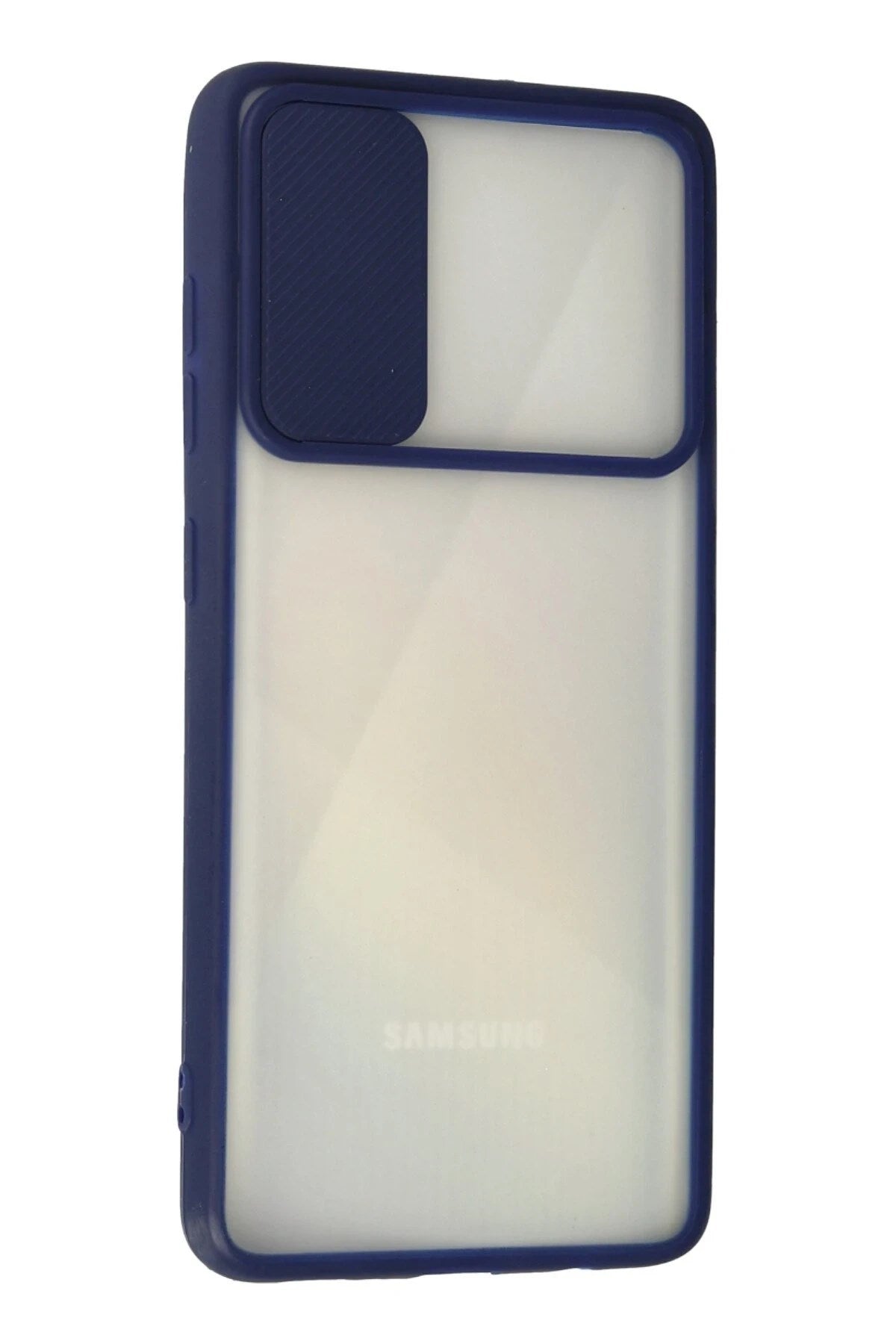 Mey İthalat® Samsung Galaxy A71 Kılıf Palm Buzlu Kamera Sürgülü Silikon - Lacivert