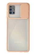 Mey İthalat® Samsung Galaxy A71 Kılıf Palm Buzlu Kamera Sürgülü Silikon - Pembe
