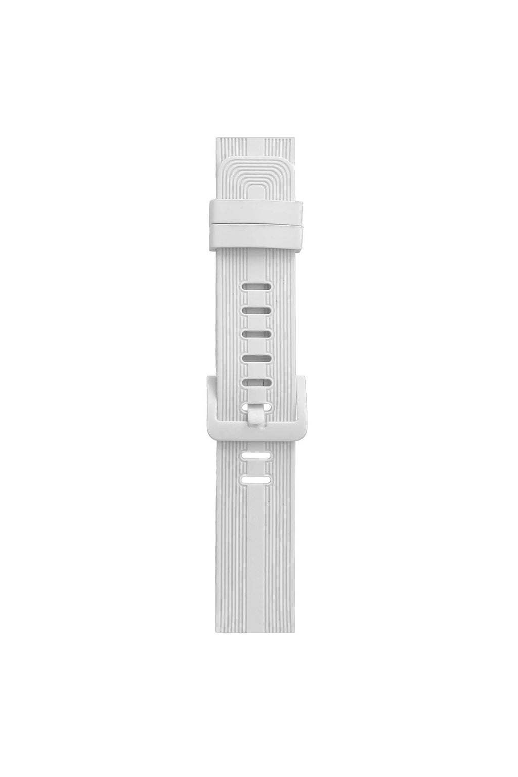 Mey İthalat® Watch 38mm KR408 Çizgili Silikon Kordon - Beyaz