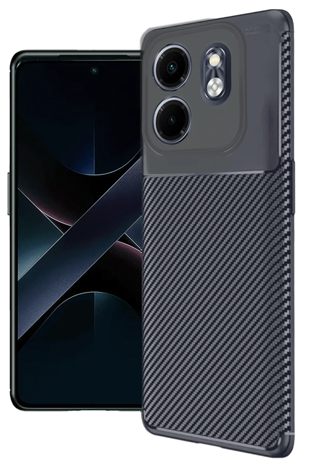 Mey İthalat® İnfinix Smart 9 Kılıf Auto Focus Karbon Kapak - Lacivert