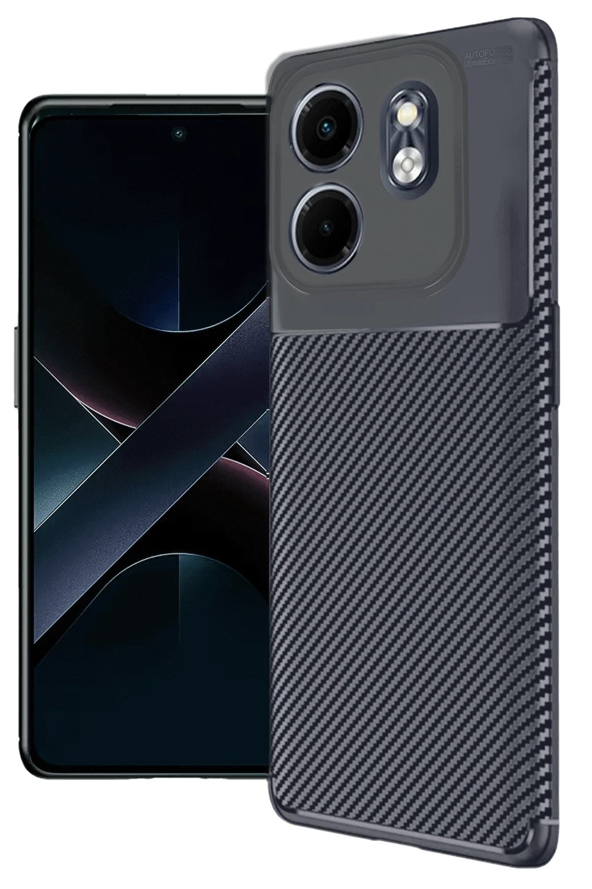 Mey İthalat® İnfinix Smart 9 Kılıf Auto Focus Karbon Kapak - Lacivert