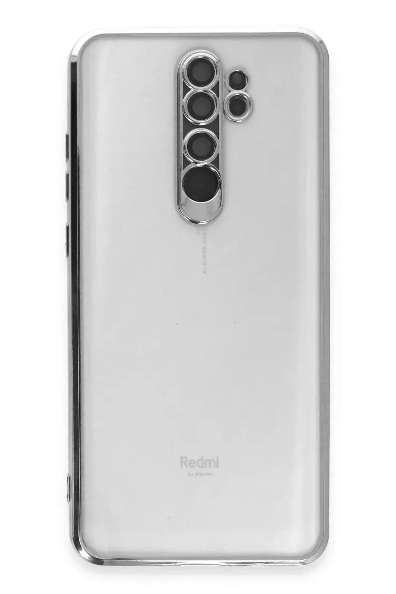 Mey İthalat® Redmi Note 8 Pro Kılıf Lensli Silikon - Gümüş